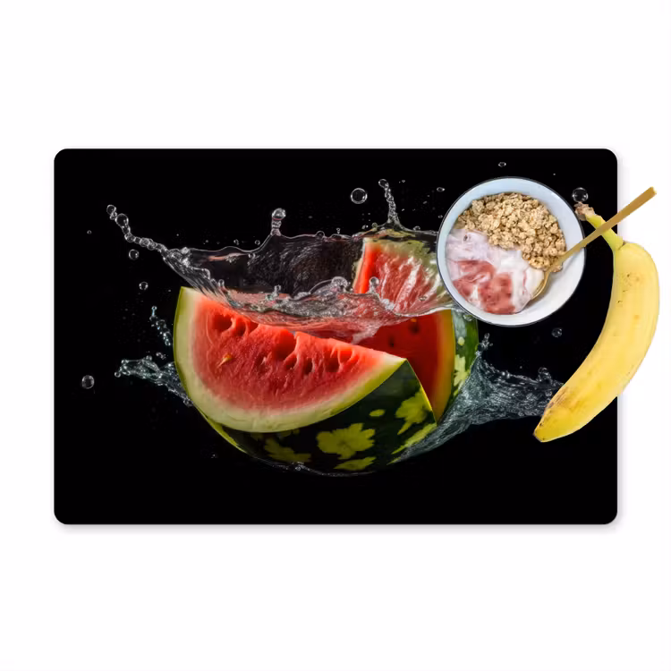Sets de table en vinyle - Pastèque - Noir - Eau - Fruit - Melon — 1