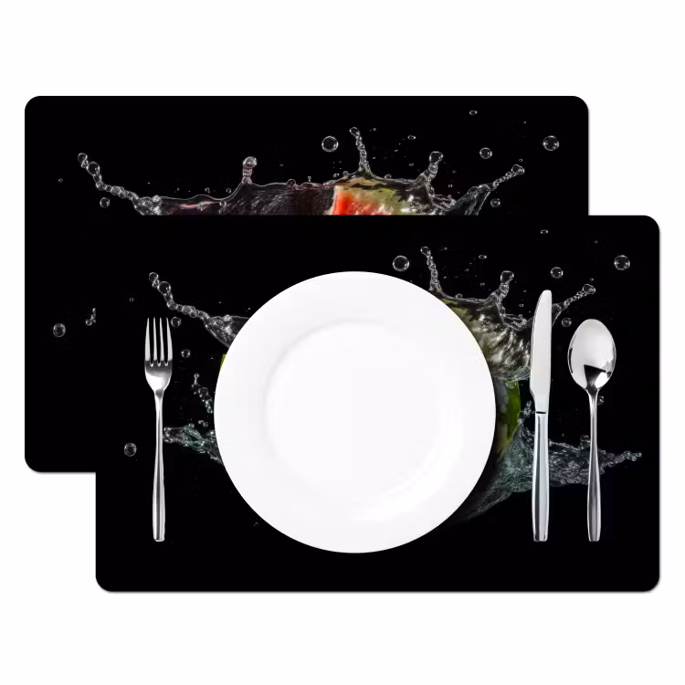 Sets de table en vinyle - Pastèque - Noir - Eau - Fruit - Melon — 2