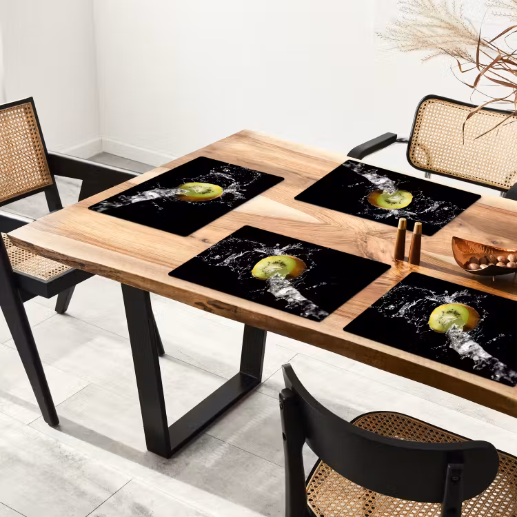 Sets de table en vinyle - Oeuvre d'art "Kiwi dans l'eau — 4