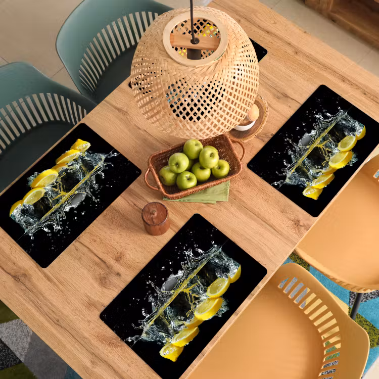 Sets de table en vinyle - Des citrons dans le théâtre aquatique — 3
