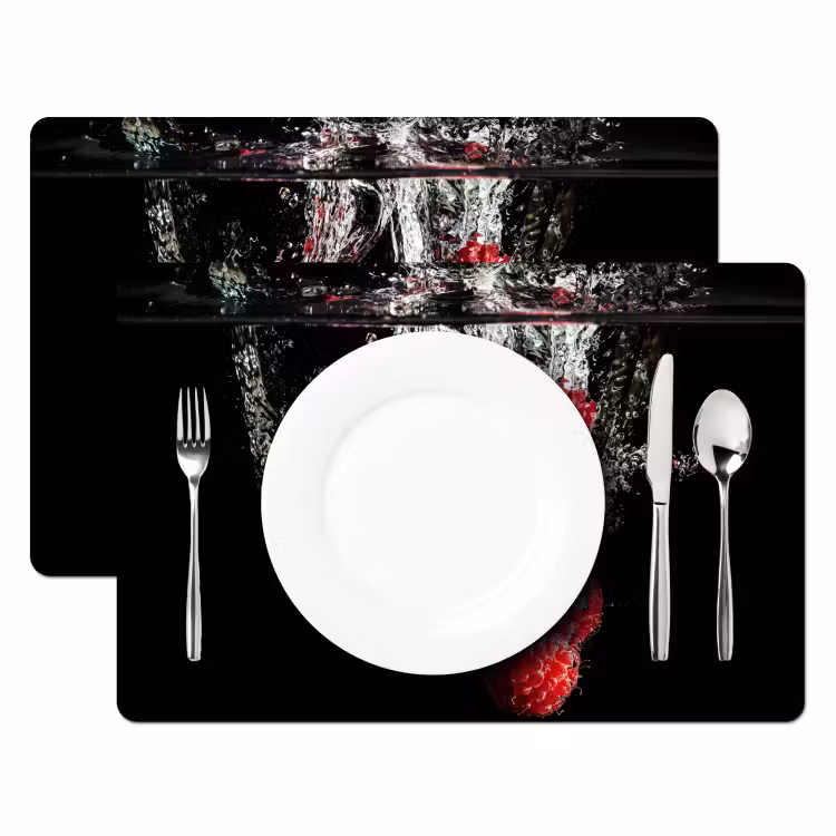 Sets de table en vinyle - Immersion framboise — 2