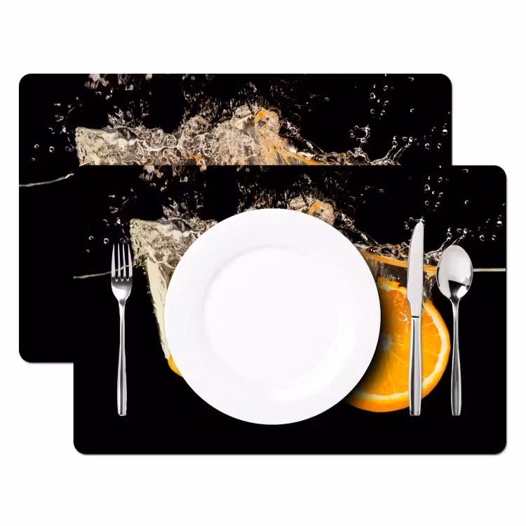 Sets de table en vinyle - Symphonie d'éclats d'orange — 2