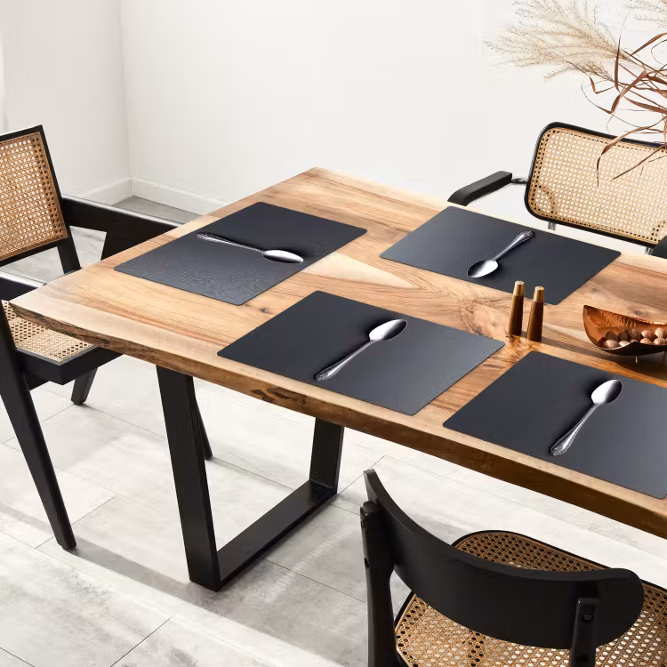 Sets de table en vinyle - Argent - Métal - Cuillère — 4