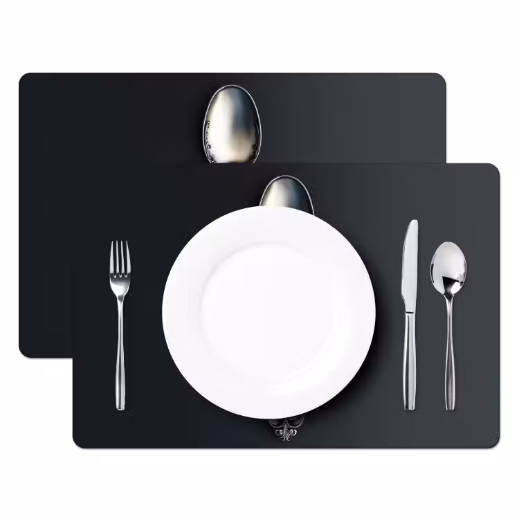 Sets de table en vinyle - Cuillère - Argent - Métal — 2