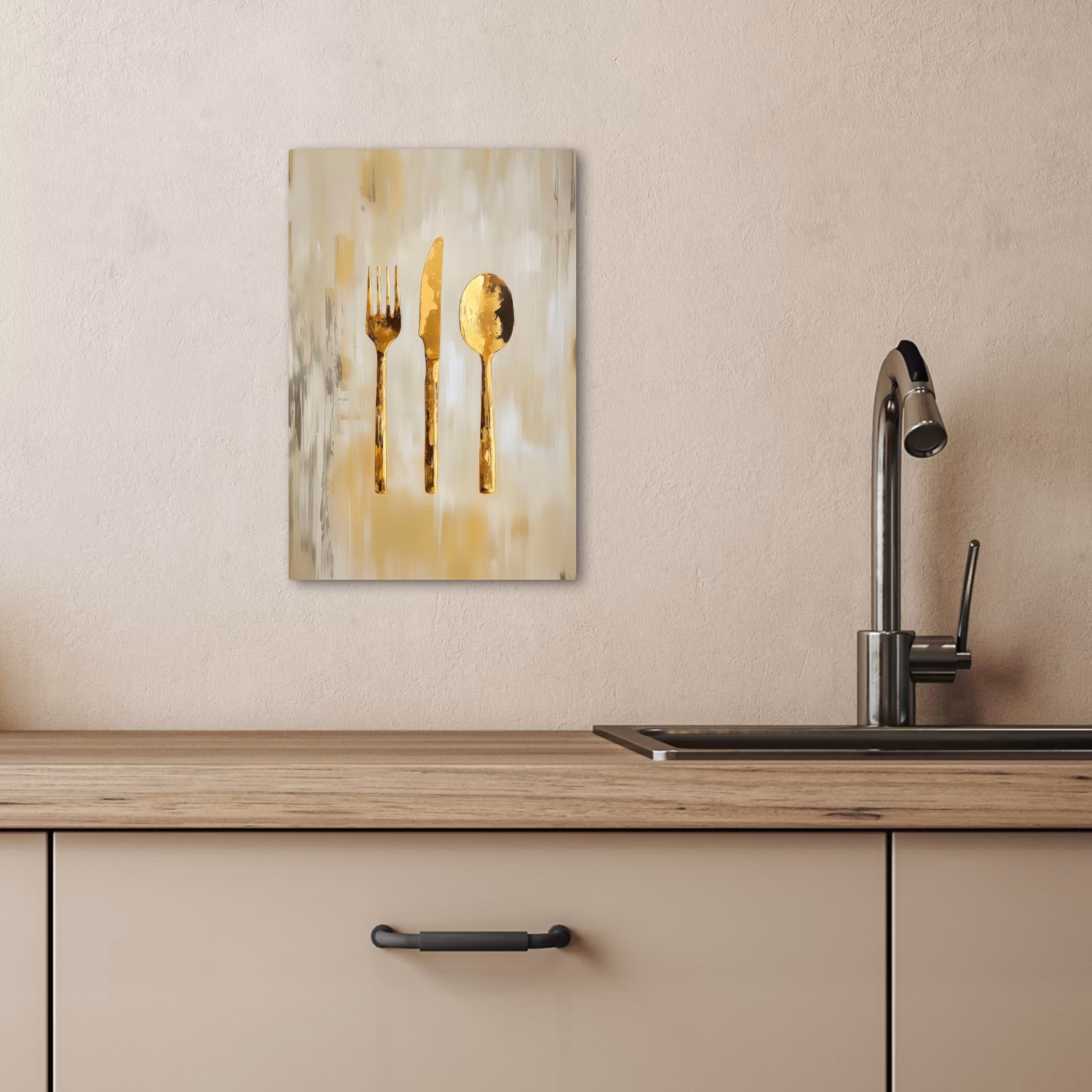 Tableau sur toile - Peinture - Or - Couverts — 1