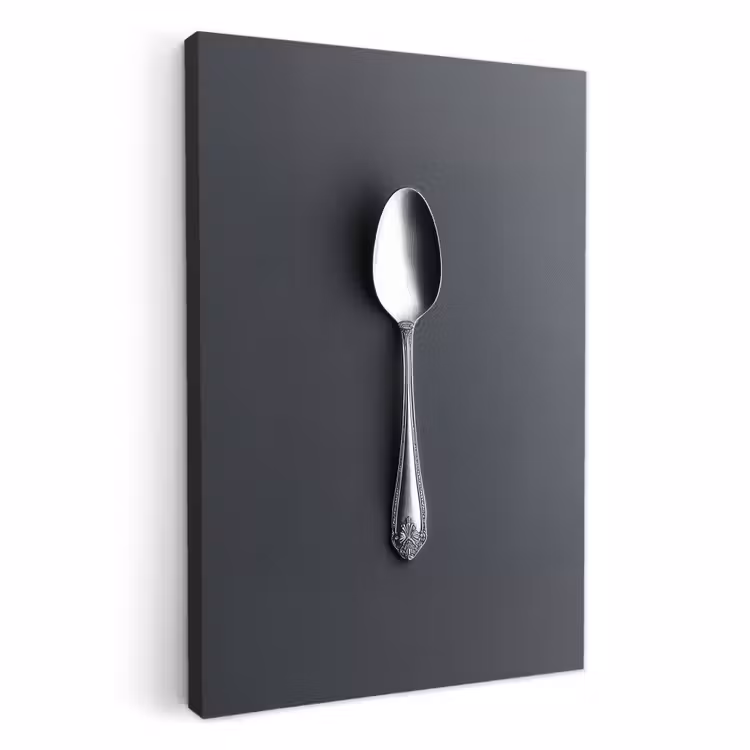 Tableau sur toile - Argent - Métal - Cuillère — 3