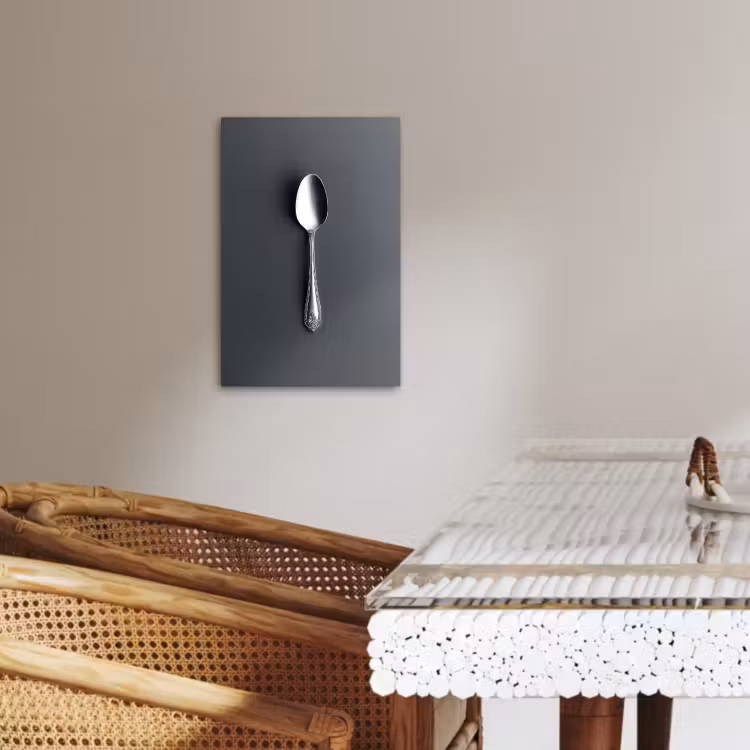 Tableau sur toile - Argent - Métal - Cuillère — 4