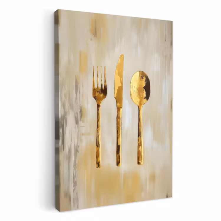 Tableau sur toile - Peinture - Or - Couverts — 2