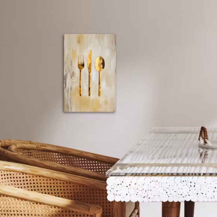 Tableau sur toile - Peinture - Or - Couverts — 3