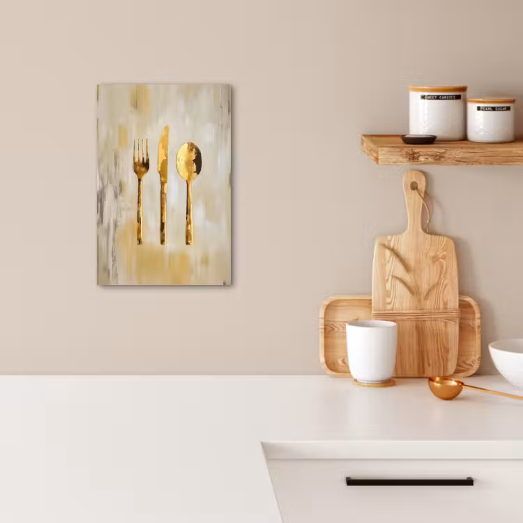 Tableau sur toile - Peinture - Or - Couverts — 4