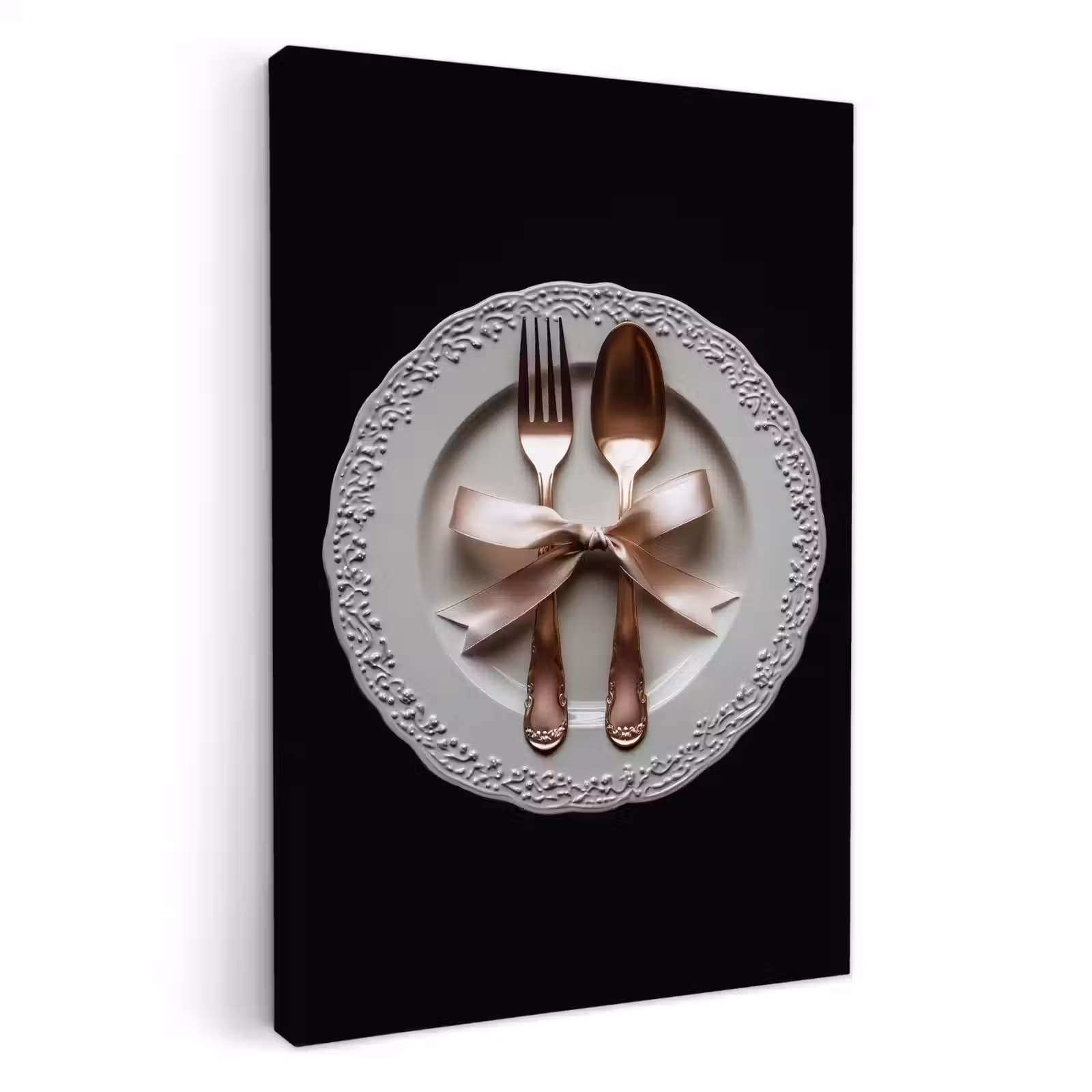 Tableau sur toile - Rose - Bow - Couverts — 1
