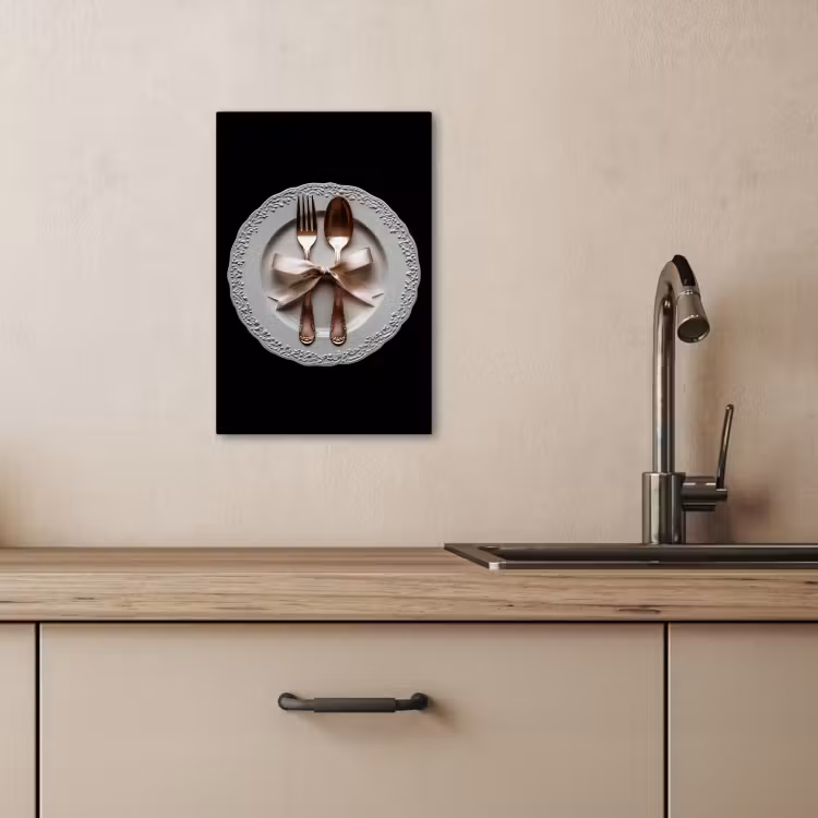 Tableau sur toile - Rose - Bow - Couverts — 2