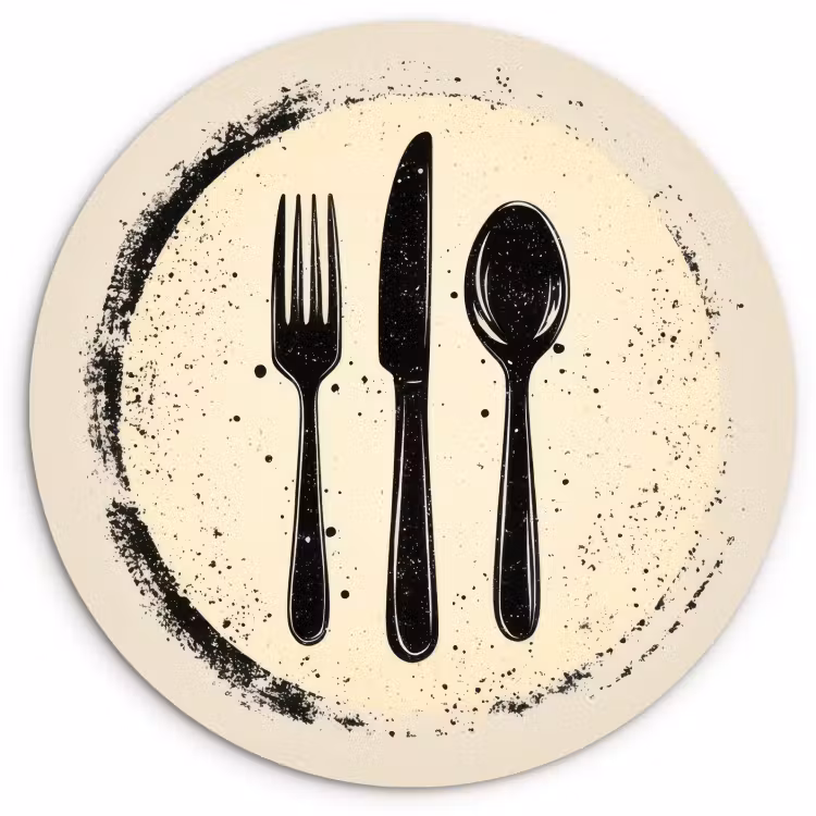 Tableau rond - Noir - Couverts - Rond — 2