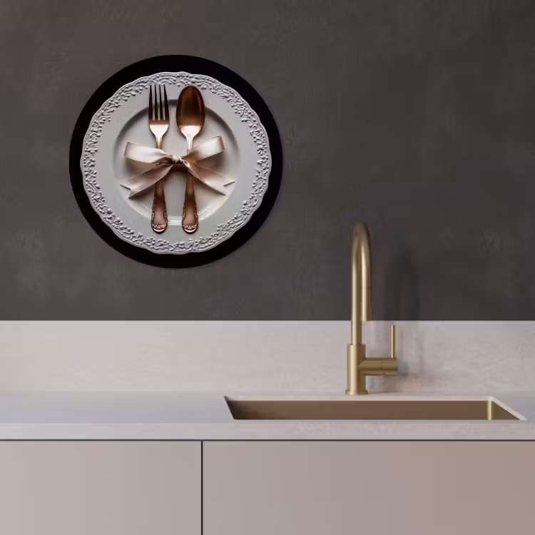 Tableau rond - Rose - Bow - Couverts — 2