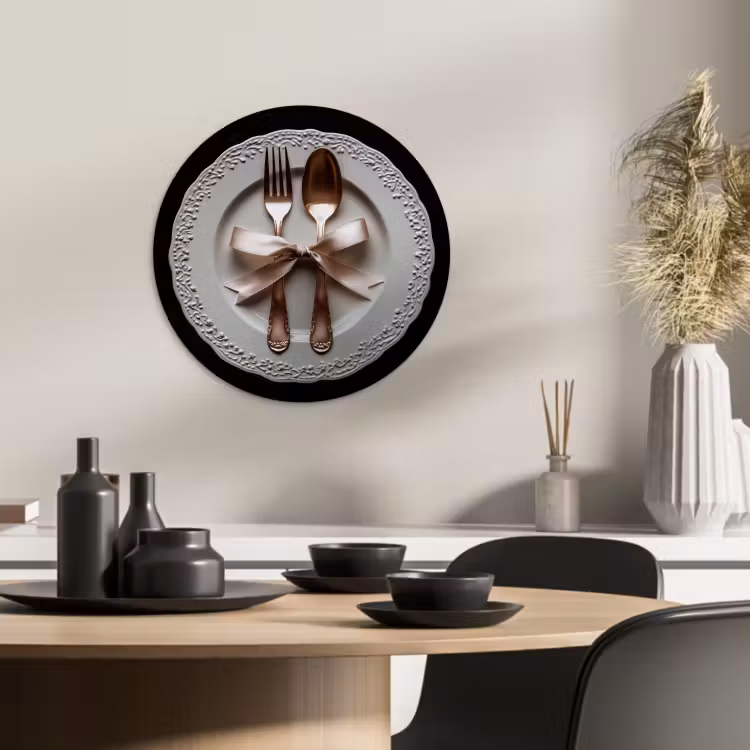 Tableau rond - Rose - Bow - Couverts — 3