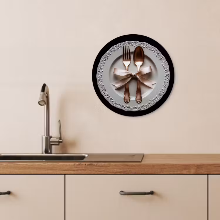 Tableau rond - Rose - Bow - Couverts — 4