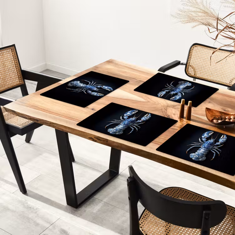 Sets de table - Homard - Bleu de Delft - Bouclier - Robuste — 4
