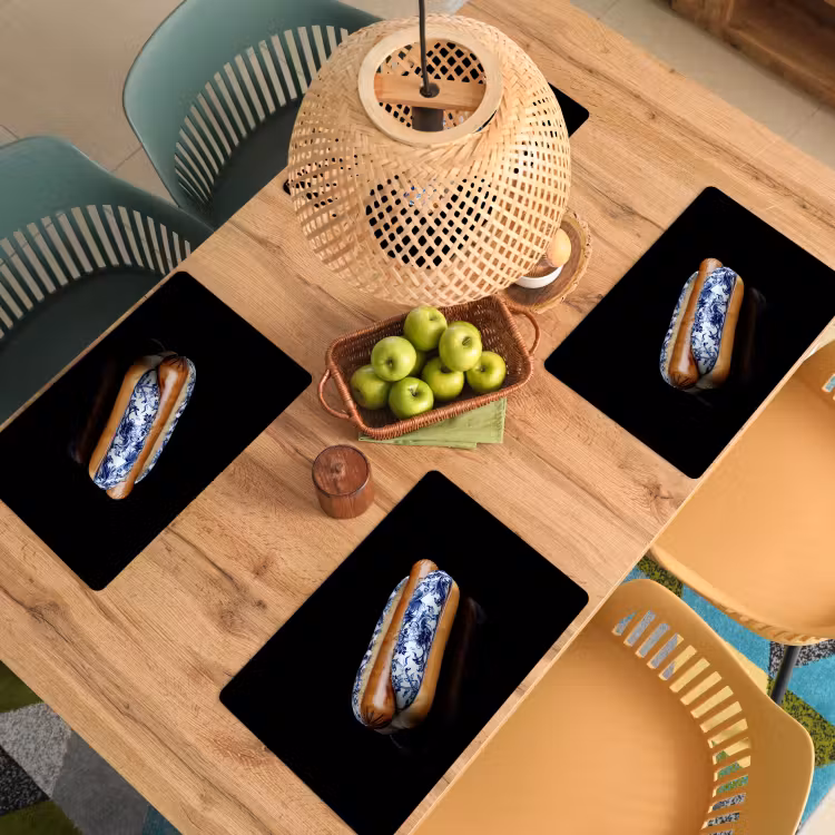 Sets de table - Hot dog - Porcelaine - Bleu de Delft - Aliments — 3