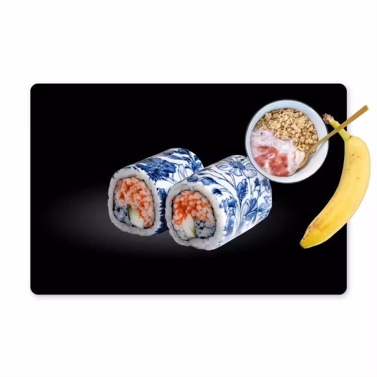 Sets de table - Sushi - Bleu de Delft - Riz - Poisson - Elégant — 1