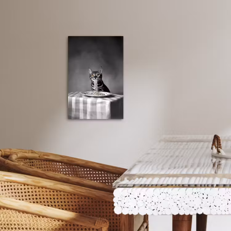 Tableau sur toile - Bengal - Chat - Nappe - Noir - Blanc - Animal — 3