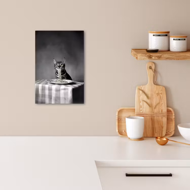 Tableau sur toile - Bengal - Chat - Nappe - Noir - Blanc - Animal — 4