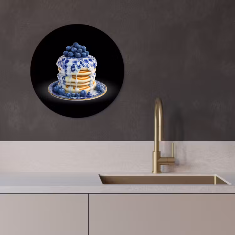 Tableau rond - Crêpes - Myrtilles - Assiette — 2