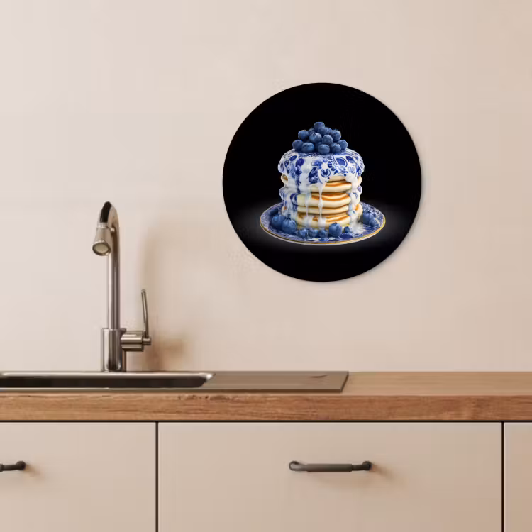Tableau rond - Crêpes - Myrtilles - Assiette — 3