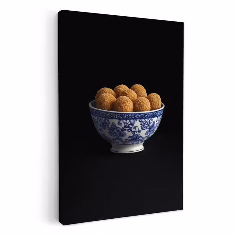 Tableau sur toile - Bleu de Delft - Bitterballen - Hollande - Bol — 1