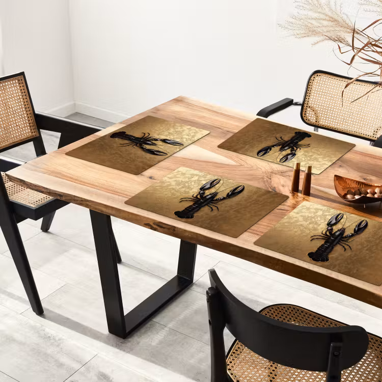 Sets de table en vinyle - Cancer - Noir - Or - Luxe — 4