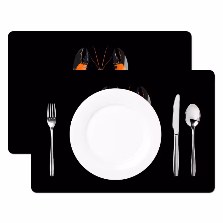 Sets de table en vinyle - Cancer - Orange - Noir - Moderne — 2