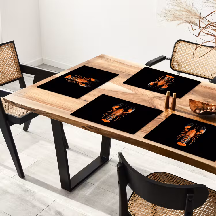 Sets de table en vinyle - Cancer - Orange - Noir - Moderne — 4