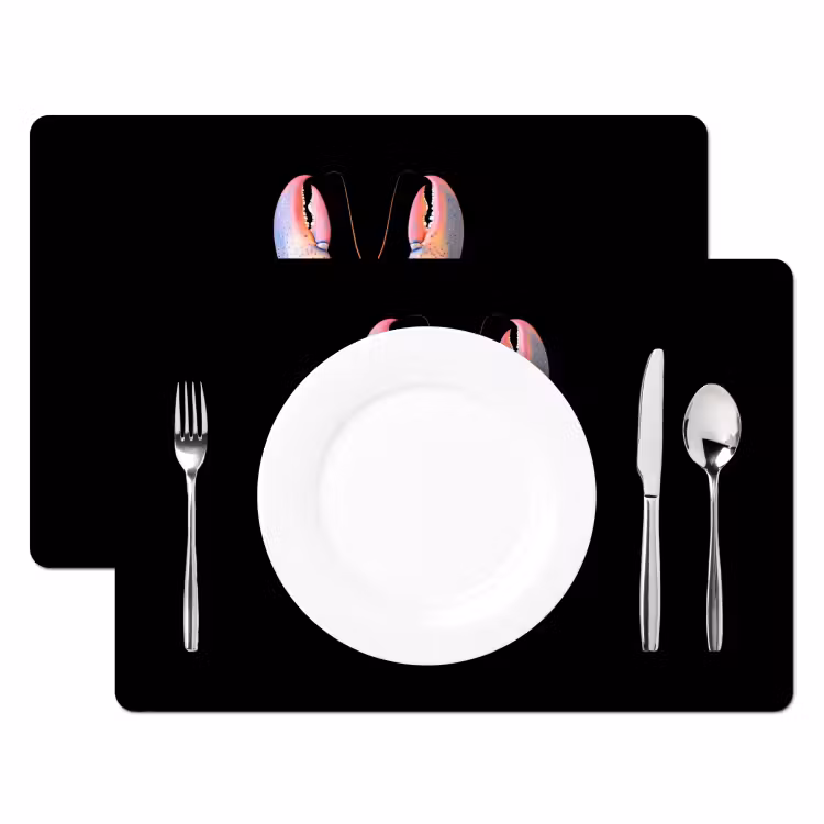 Sets de table en vinyle - Cancer - Rose - Doux - Noir — 2