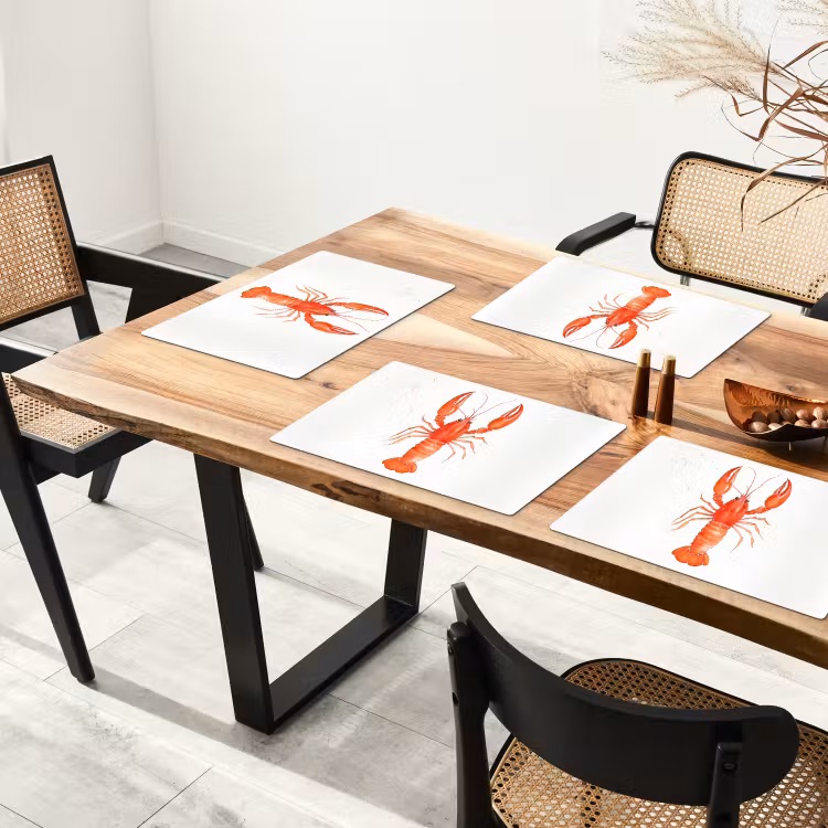 Sets de table en vinyle - Homard - Aquarelle - Orange — 4