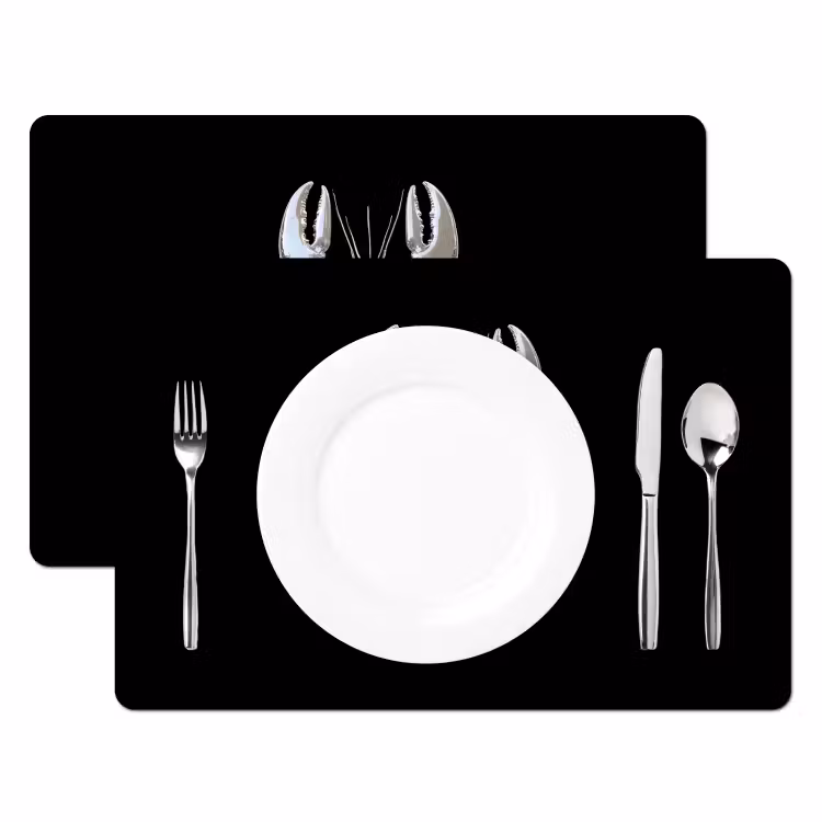 Sets de table en vinyle - Homard - Argent - Métallique - Luxe — 2