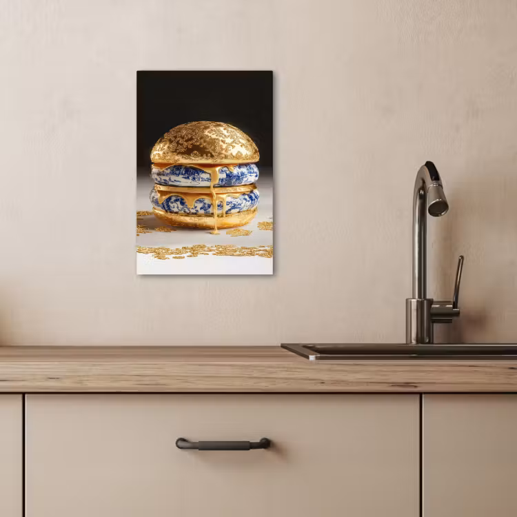 Tableau sur toile - Bleu de Delft - Or - Citoyen — 4