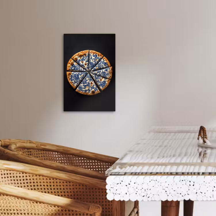 Tableau sur toile - Pizza - Alimentation - Bleu de Delft — 2