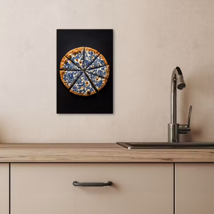 Tableau sur toile - Pizza - Alimentation - Bleu de Delft — 4