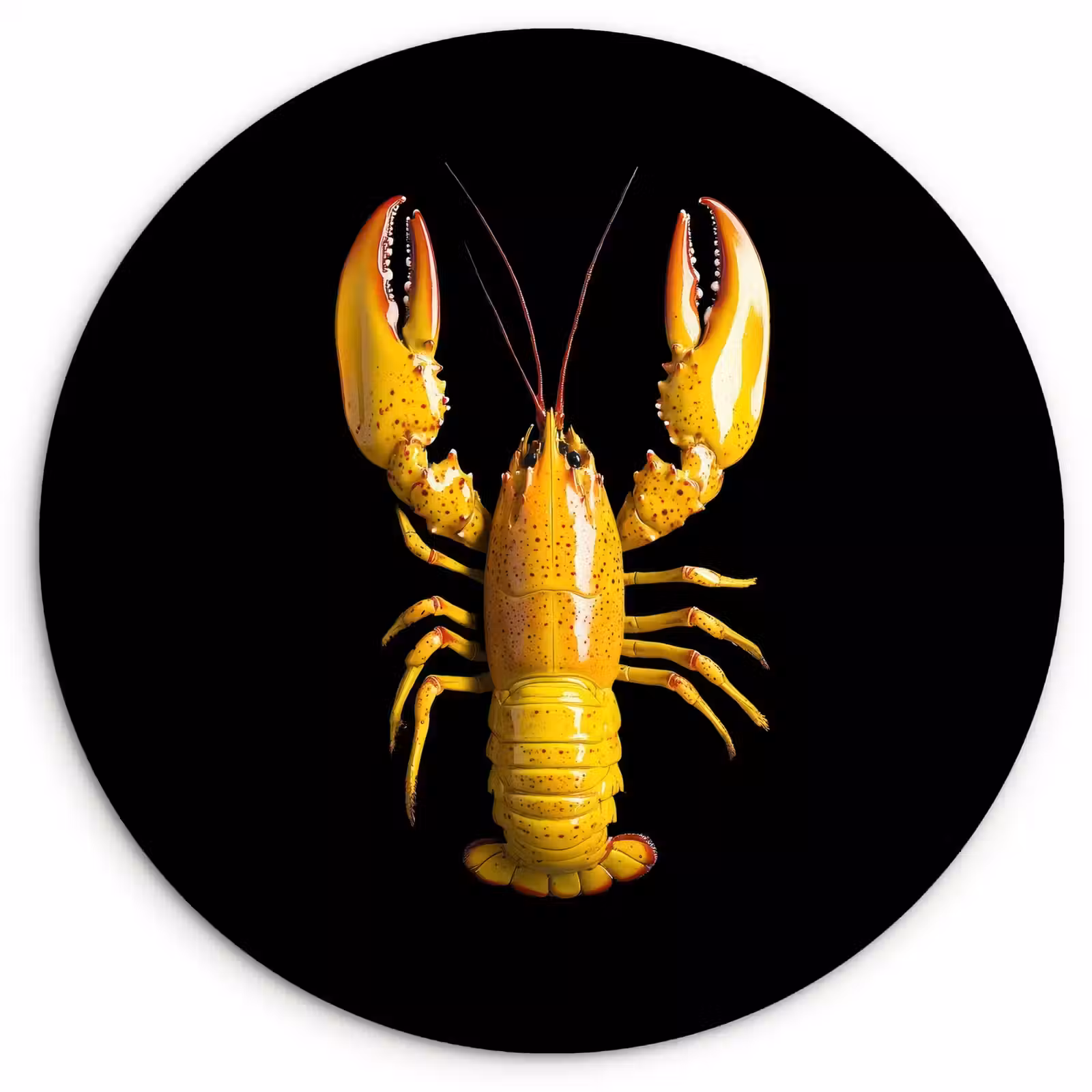 Tableau rond - Cancer - Jaune - Points - Solide — 1
