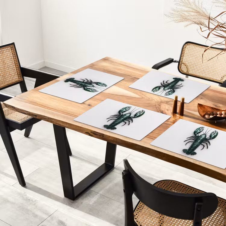Sets de table en vinyle - Cancer - Glossier - Vert - Blanc — 4