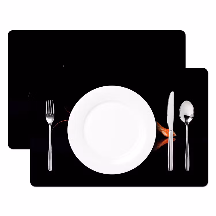 Sets de table en vinyle - Cancer - Orange - Noir - Frappant — 2