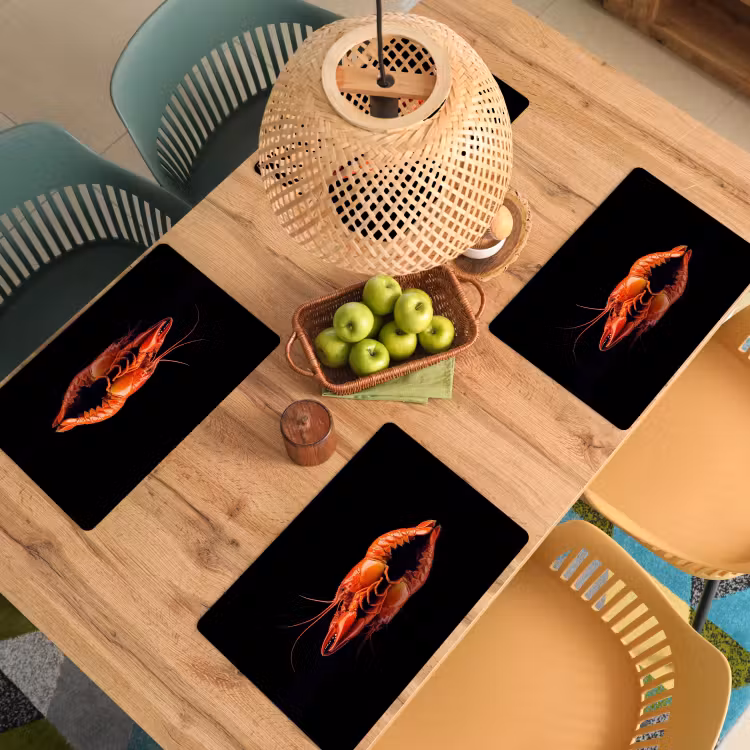 Sets de table en vinyle - Cancer - Orange - Noir - Frappant — 3