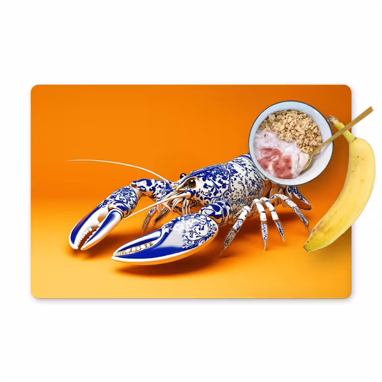 Sets de table en vinyle - Homard - Bleu de Delft - Bouclier - Dur - Orange — 1
