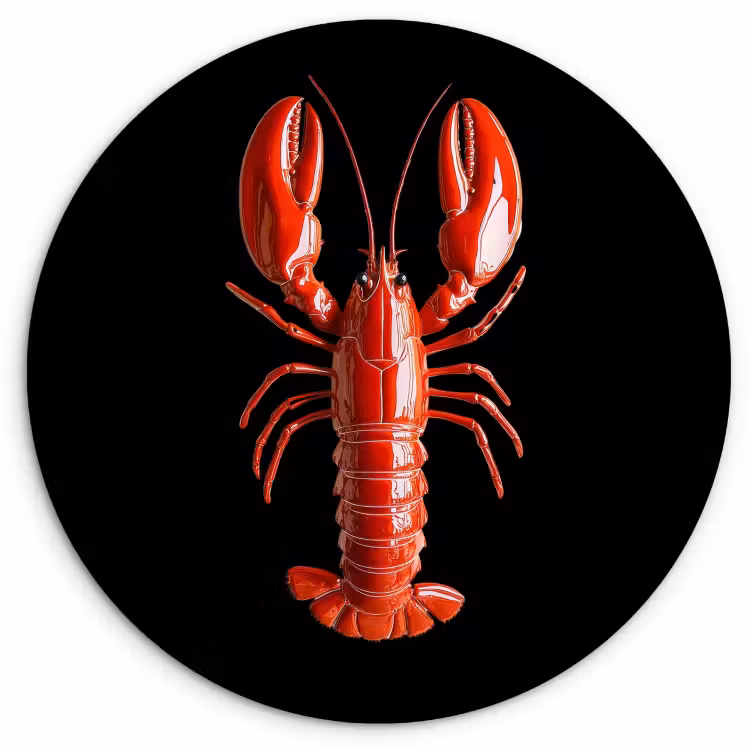 Tableau rond - Cancer - Glossier Rouge - Noir — 1