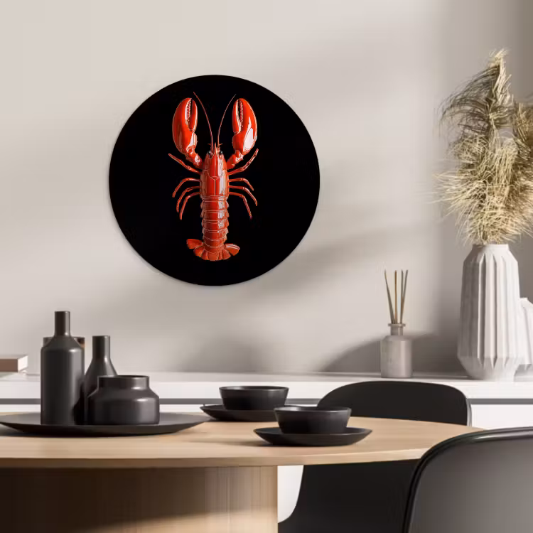 Tableau rond - Cancer - Glossier Rouge - Noir — 2