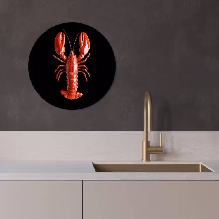 Tableau rond - Cancer - Glossier Rouge - Noir — 3