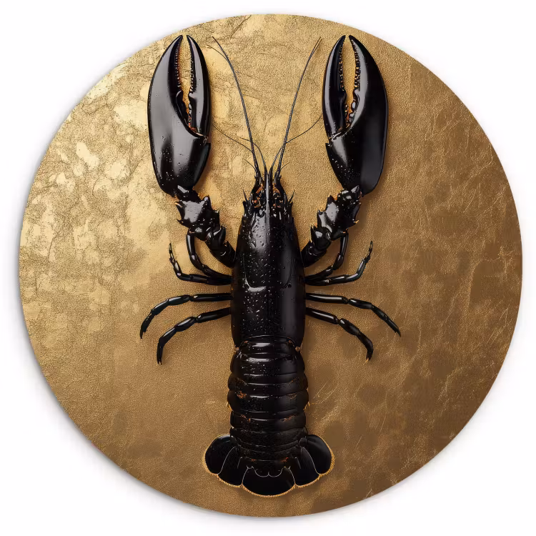 Tableau rond - Cancer - Noir - Or - Luxe — 1