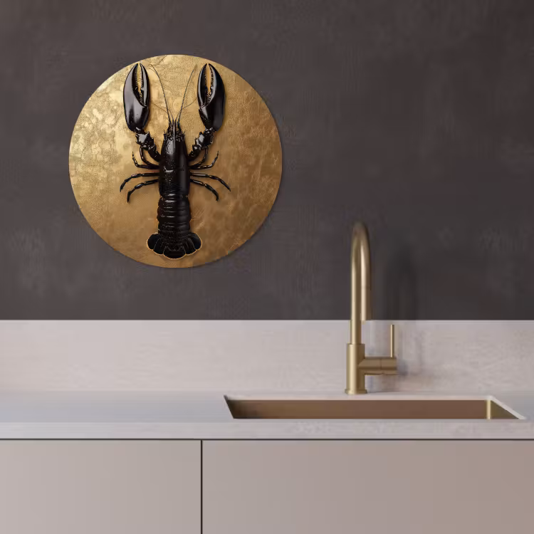 Tableau rond - Cancer - Noir - Or - Luxe — 3