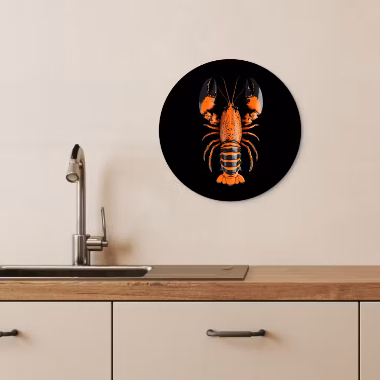 Tableau rond - Cancer - Orange - Noir - Moderne — 3