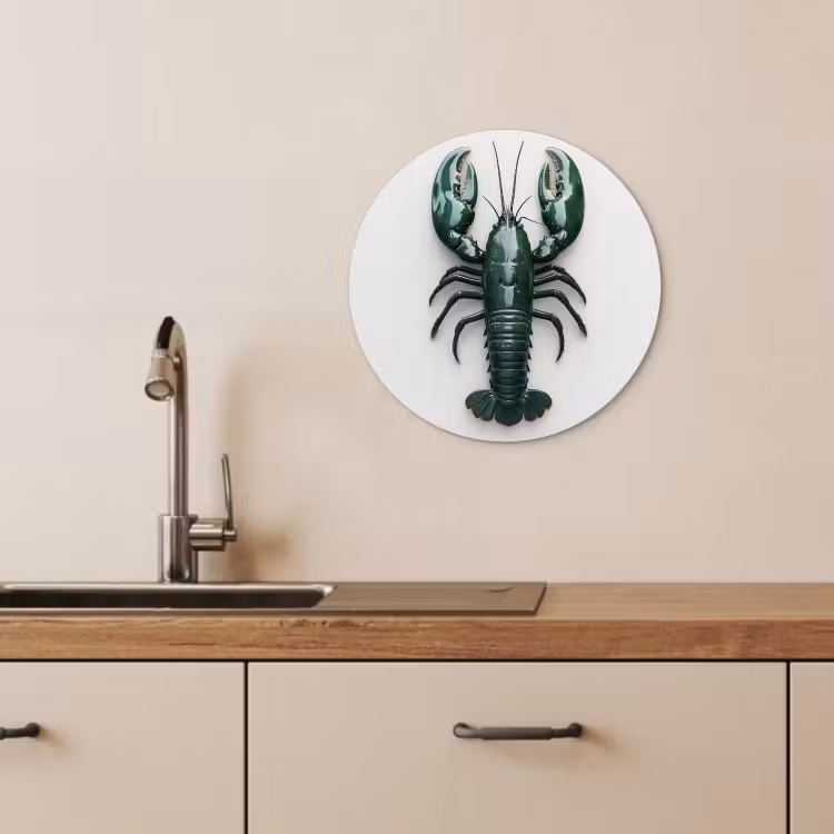 Tableau rond - Cancer - Glossier - Vert - Blanc — 2