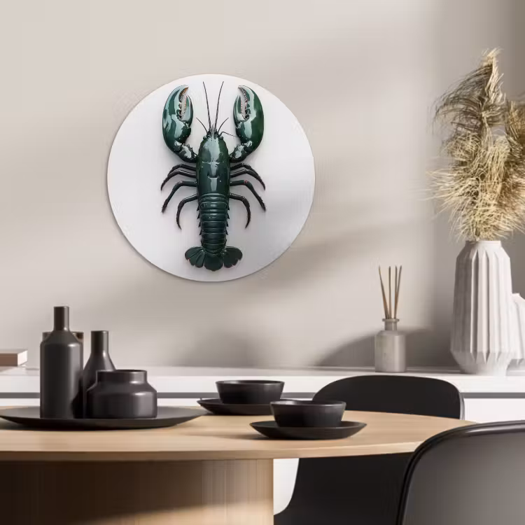 Tableau rond - Cancer - Glossier - Vert - Blanc — 4